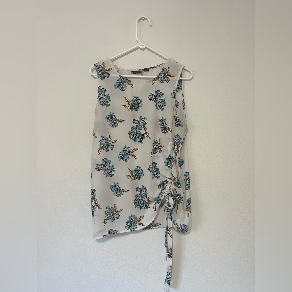 Halogen White Multicolor Floral Top